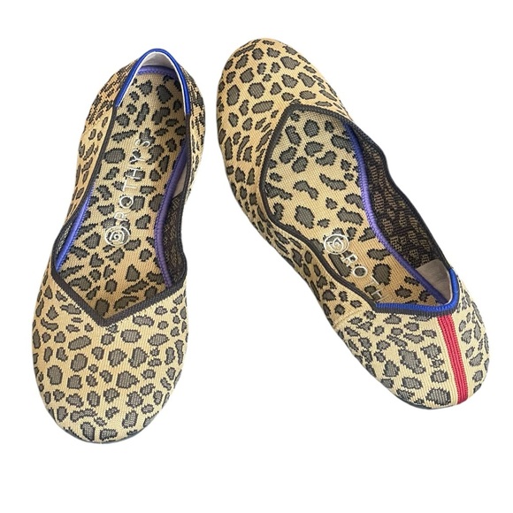 Rothy's Shoes - Rothy's Leopard Print Flats Red Stripe RARE
& DISCONTINUED size 10.5